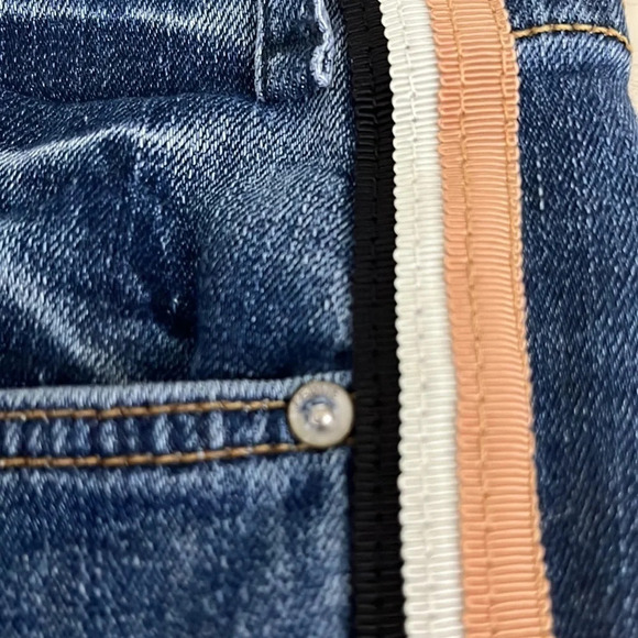 McGuire Ibiza Side Stripe Button Fly Step Hem Cropped Jeans - Size 26 - Picture 9 of 9